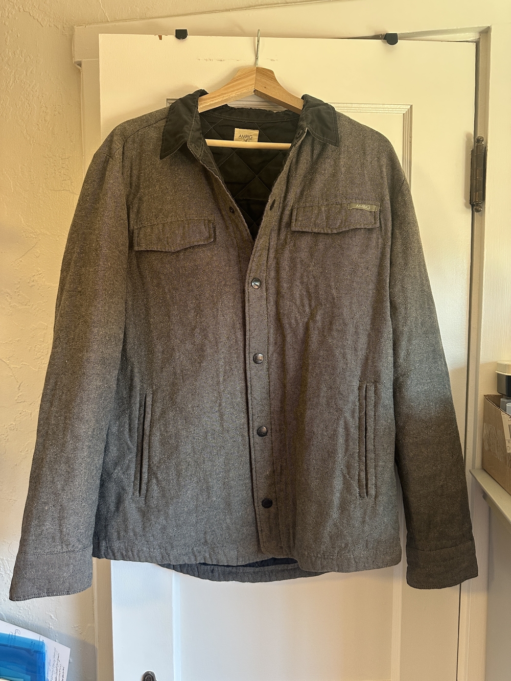 Men's Gray Button Down Jacket